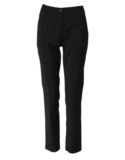 Dolce & Gabbana Black STAFF Mid Waist Tapered Pants