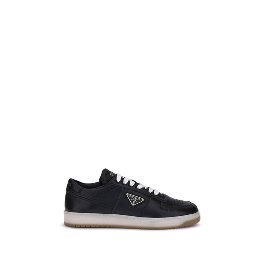 Prada Black Calf Leather Bos Taurus Low Top Sneakers