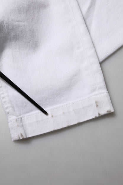 Dolce & Gabbana White Floral Embroidery GIRLY Denim Jeans