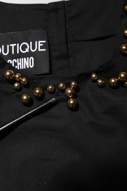 Boutique Moschino Black Cotton Sleeveless Women Tank T-shirt