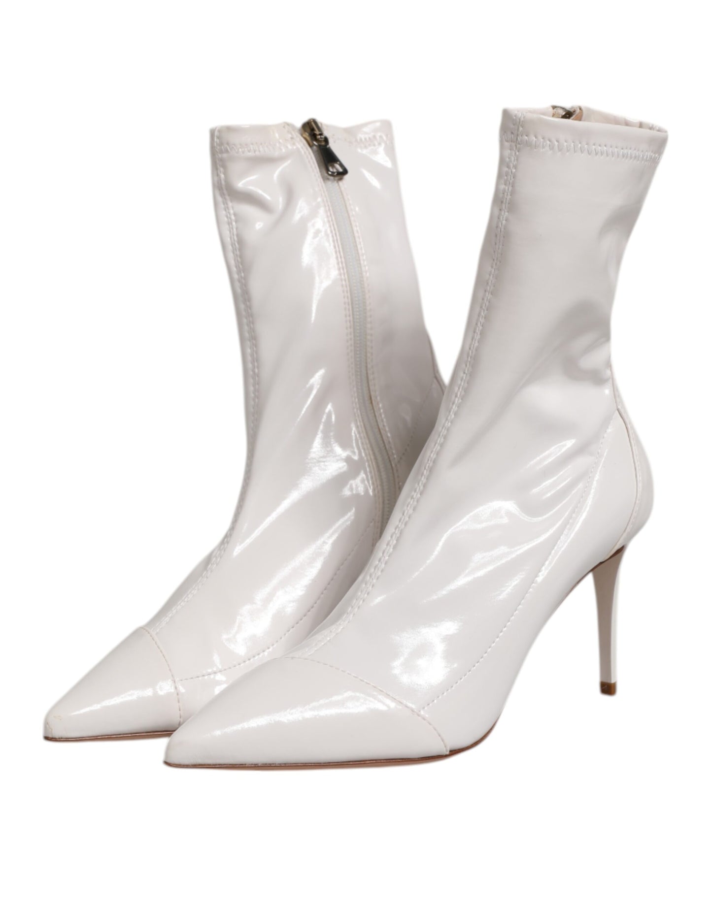 Elisabetta Franchi White Stiletto Heels Mid Calf Boots Shoes