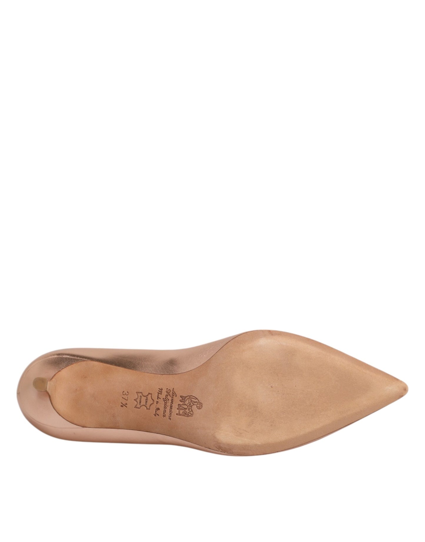 Prosperine Pink Leather Pumps Stiletto Heels Slip On Shoes