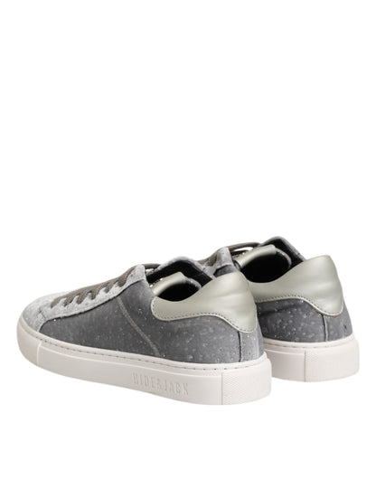 HIDE & JACK Gray Suede Low Top Lace Up Sneakers Shoes