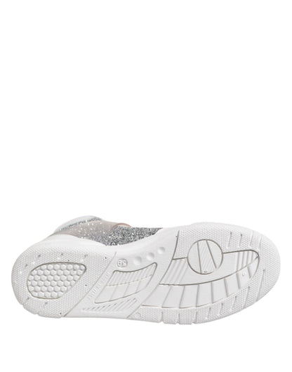 Chiara Ferragni White Silver High Top Women Sneakers Shoes