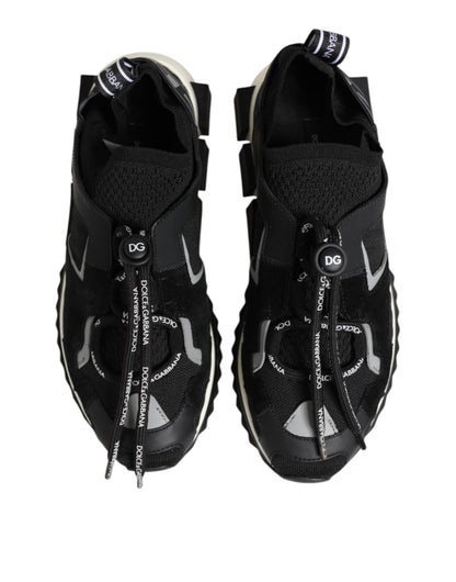 Dolce & Gabbana Black White Logo Sorrento Sneakers Shoes