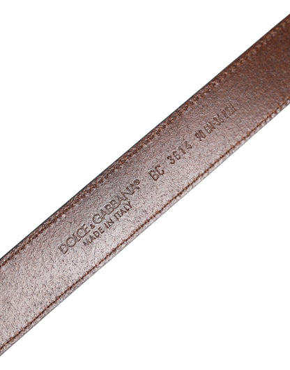 Dolce & Gabbana Green Classic Leather Metal Logo Buckle Belt