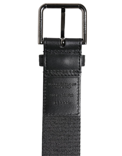 Dolce & Gabbana Green Black Polyester DG Logo Buckle Belt
