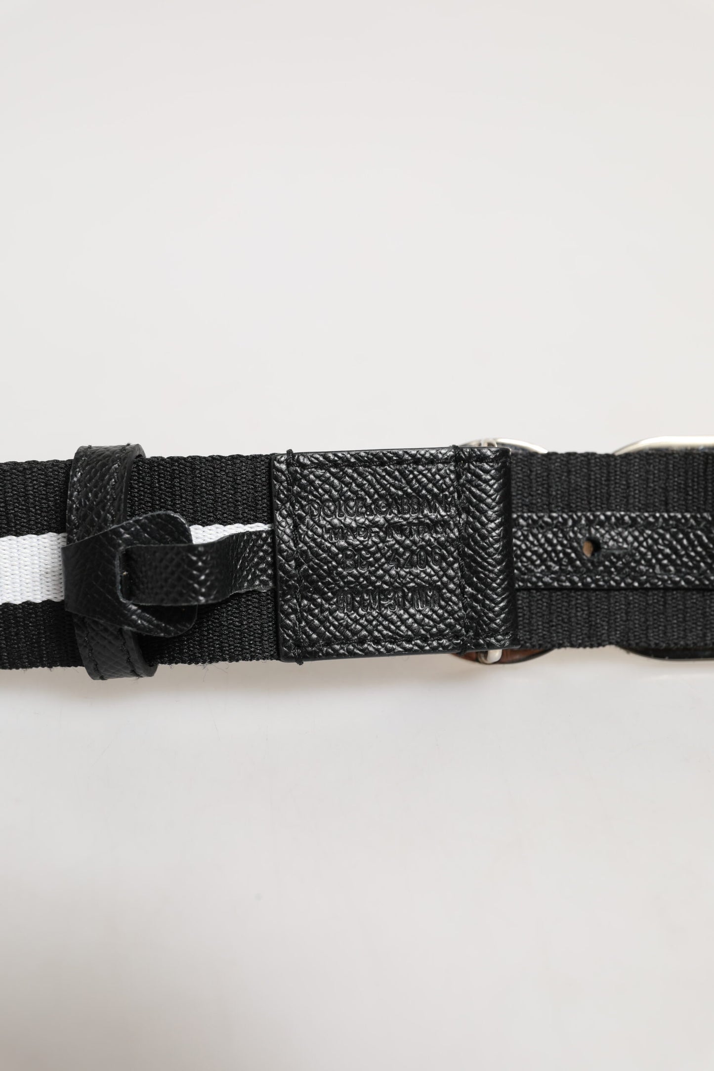 Dolce & Gabbana Black Cotton Gold Tone Metal DG Buckle Belt