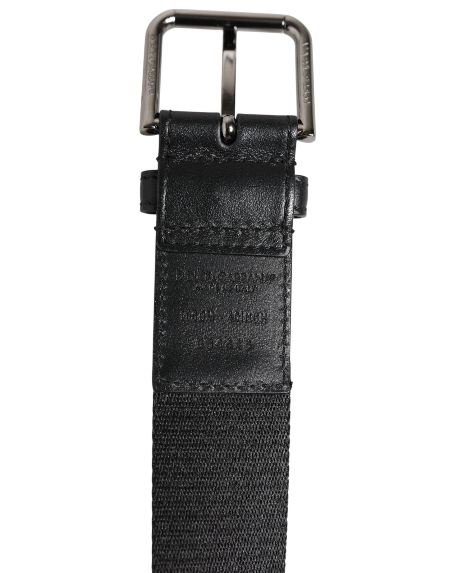 Dolce & Gabbana Blue Black Polyester Metal Buckle Belt