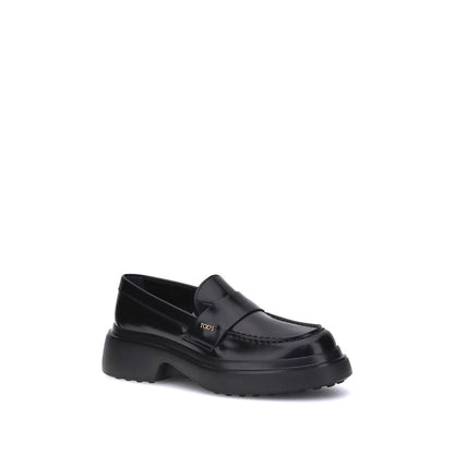 Tod's Black Rubber Platform Loafers