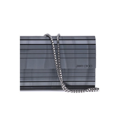 Jimmy Choo Gray Marabou Clutch Bag