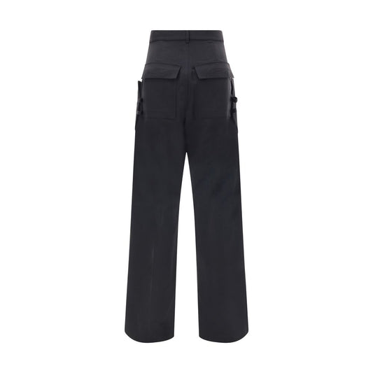 Rick Owens Black Wool Cargo Pants