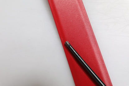 Dolce & Gabbana Red Calf Leather Embellished Metal Buckle Belt