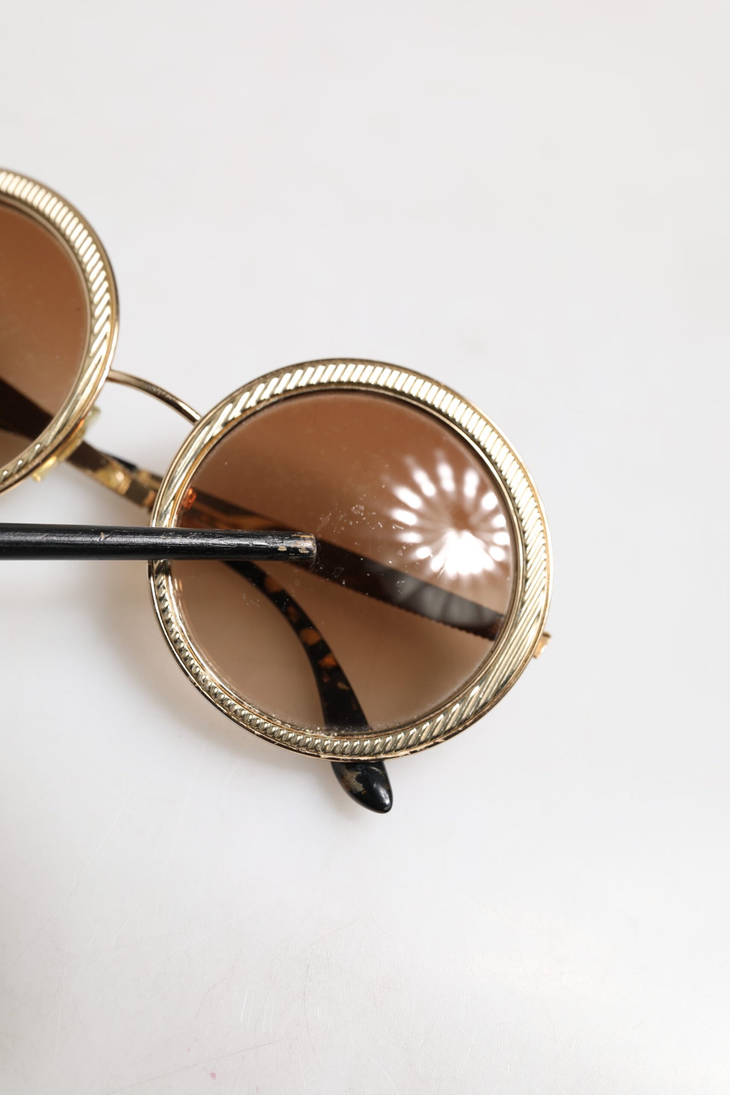 Dolce & Gabbana Gold Brown Gradient Round Frame DG2179 Eyewear Sunglasses