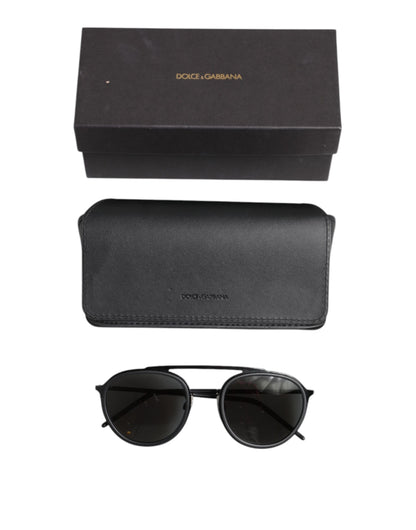 Dolce & Gabbana Black Metal Frame Round DG2276 Eyewear Shades Sunglasses