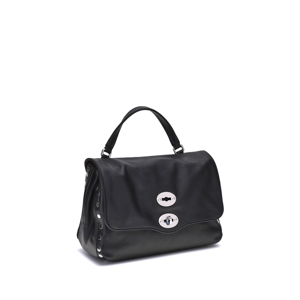 Zanellato Black Calf Leather Bos Taurus Shoulder Bag
