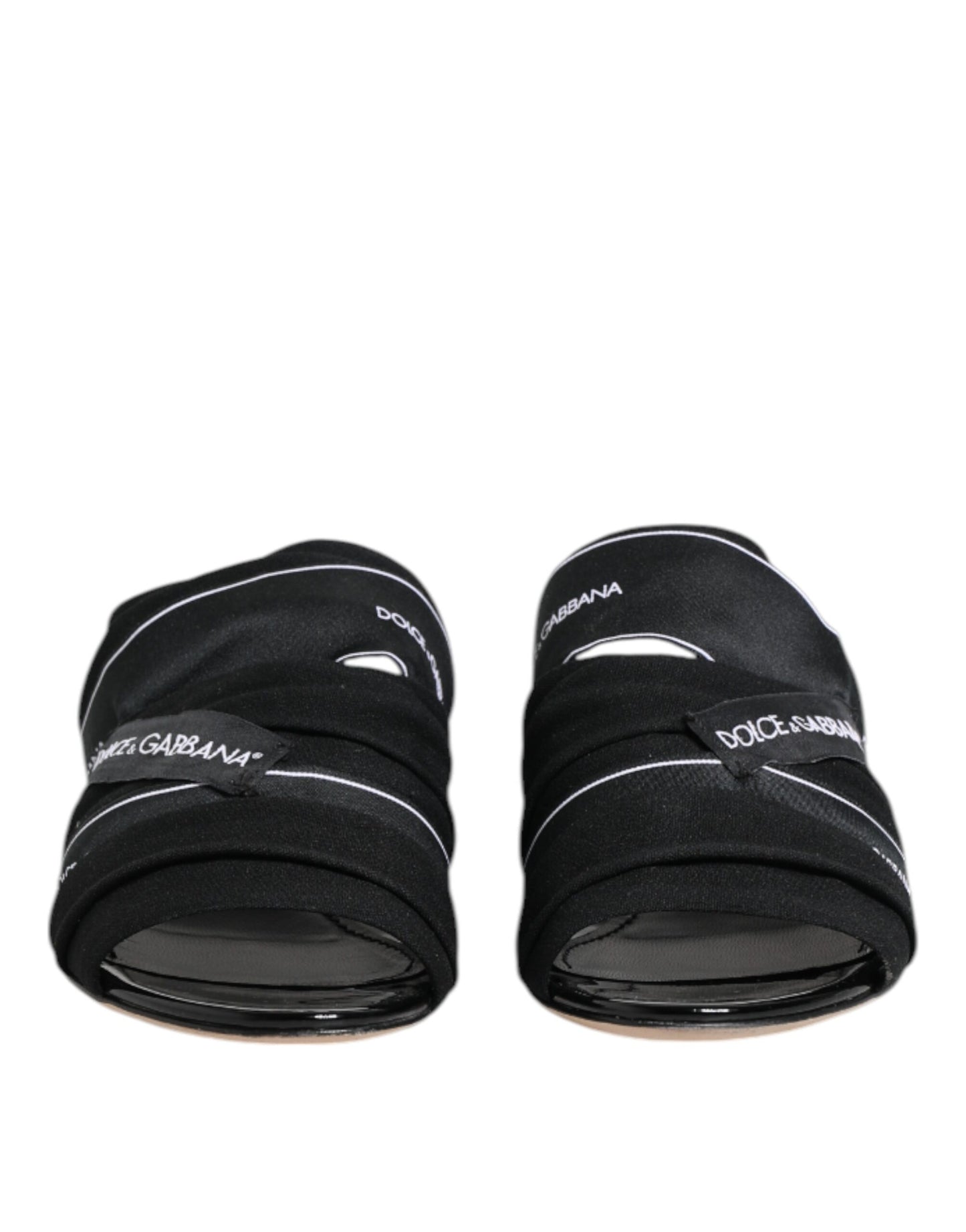 Dolce & Gabbana Black Slides Slip On Sandals Shoes