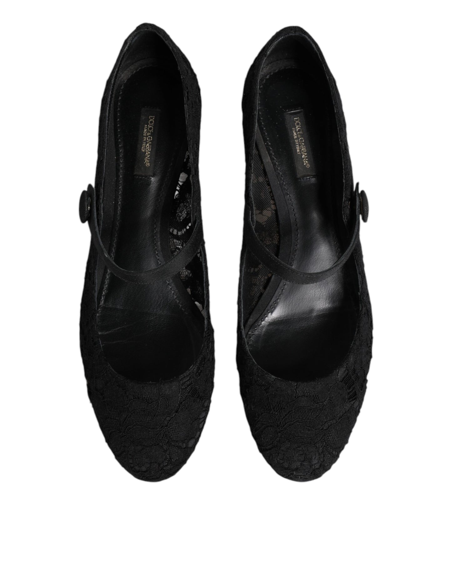 Dolce & Gabbana Black Vally Taormina Floral Lace Pumps Shoes