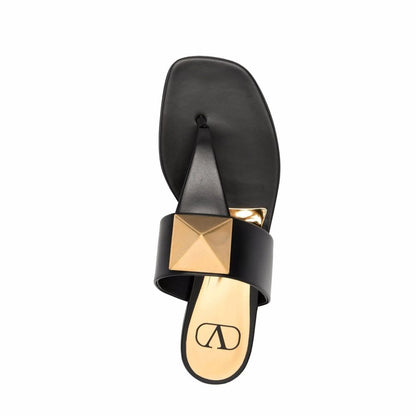 Valentino Garavani Black Leather Sandals