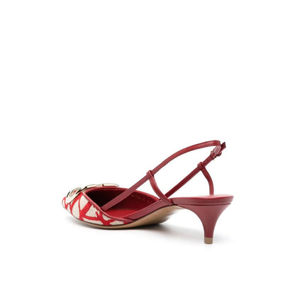 Valentino Garavani Red Leather Mid Heel Pumps