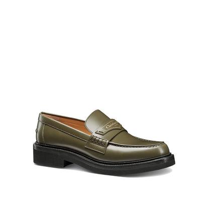 Dior Green Calfskin Slip-On Loafers