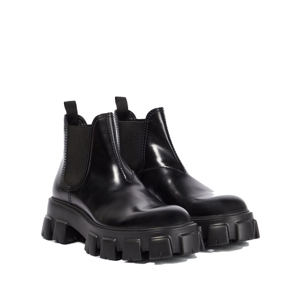 Prada Black Calfskin Chelsea Boots