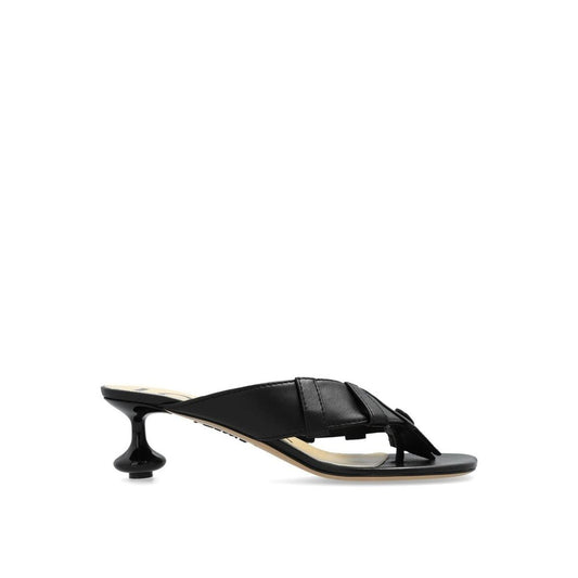 Loewe Black Lamb Leather Strap-On Sandals