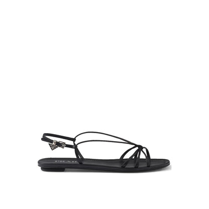 Prada Black Calfskin Sandals