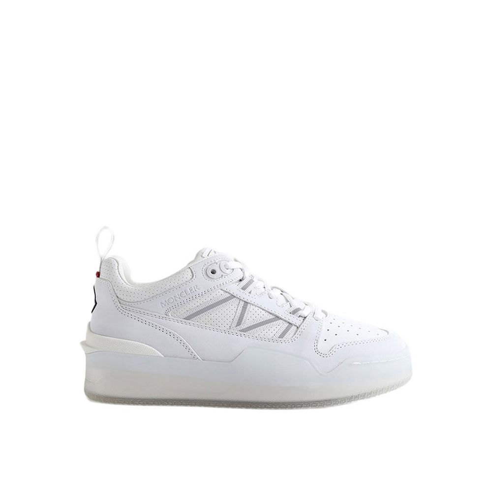 Moncler White Calfskin Low Top Sneakers