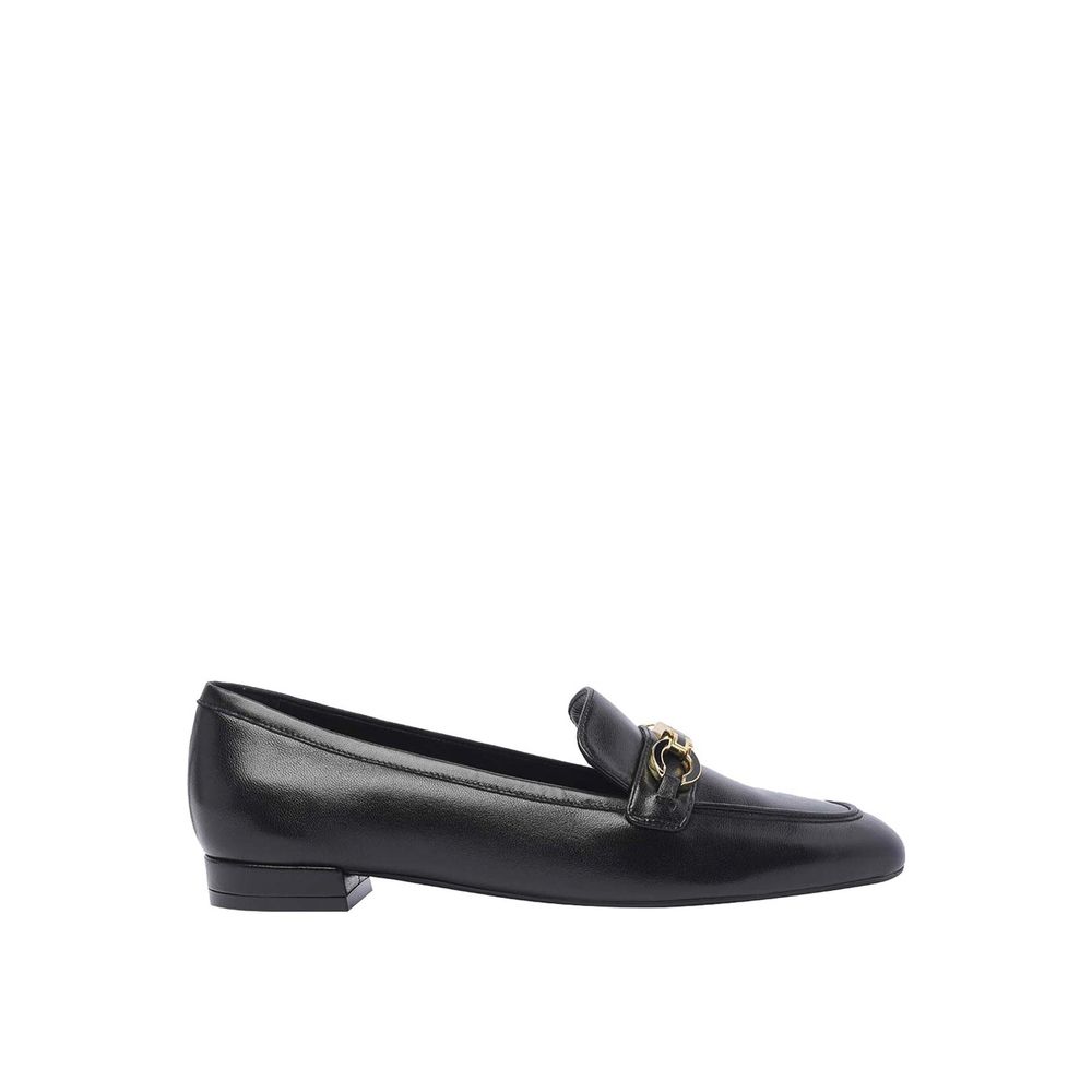 Stuart Weitzman Black Calfskin Slip-On Loafers