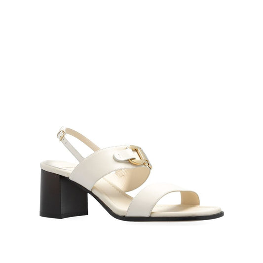 Salvatore Ferragamo White Calfskin Strap-On Sandals