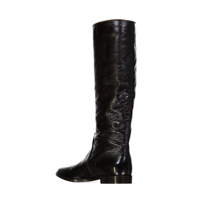 Sergio Rossi Black Calfskin Over The Knee