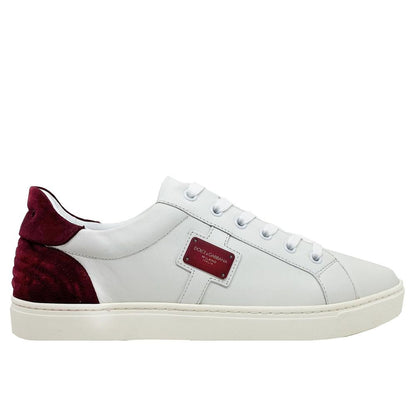 Dolce & Gabbana White Calfskin Low Top Sneakers