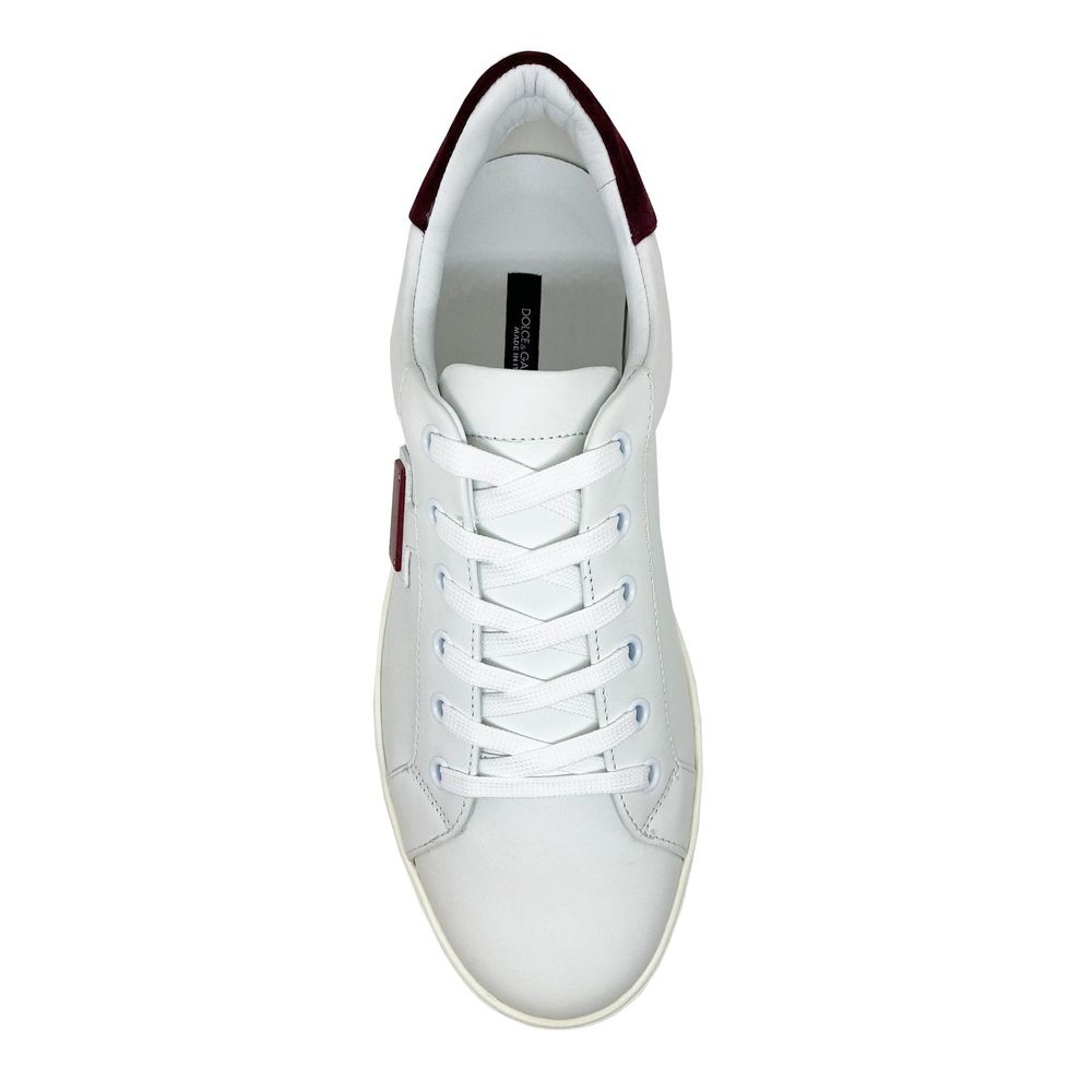 Dolce & Gabbana White Calfskin Low Top Sneakers