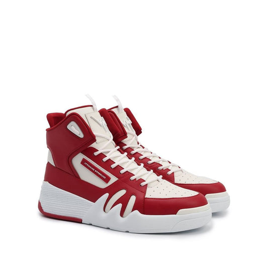 Giuseppe Zanotti Red Calfskin High Top Sneakers