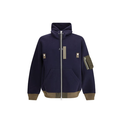 Sacai Blue Cotton Hoodie