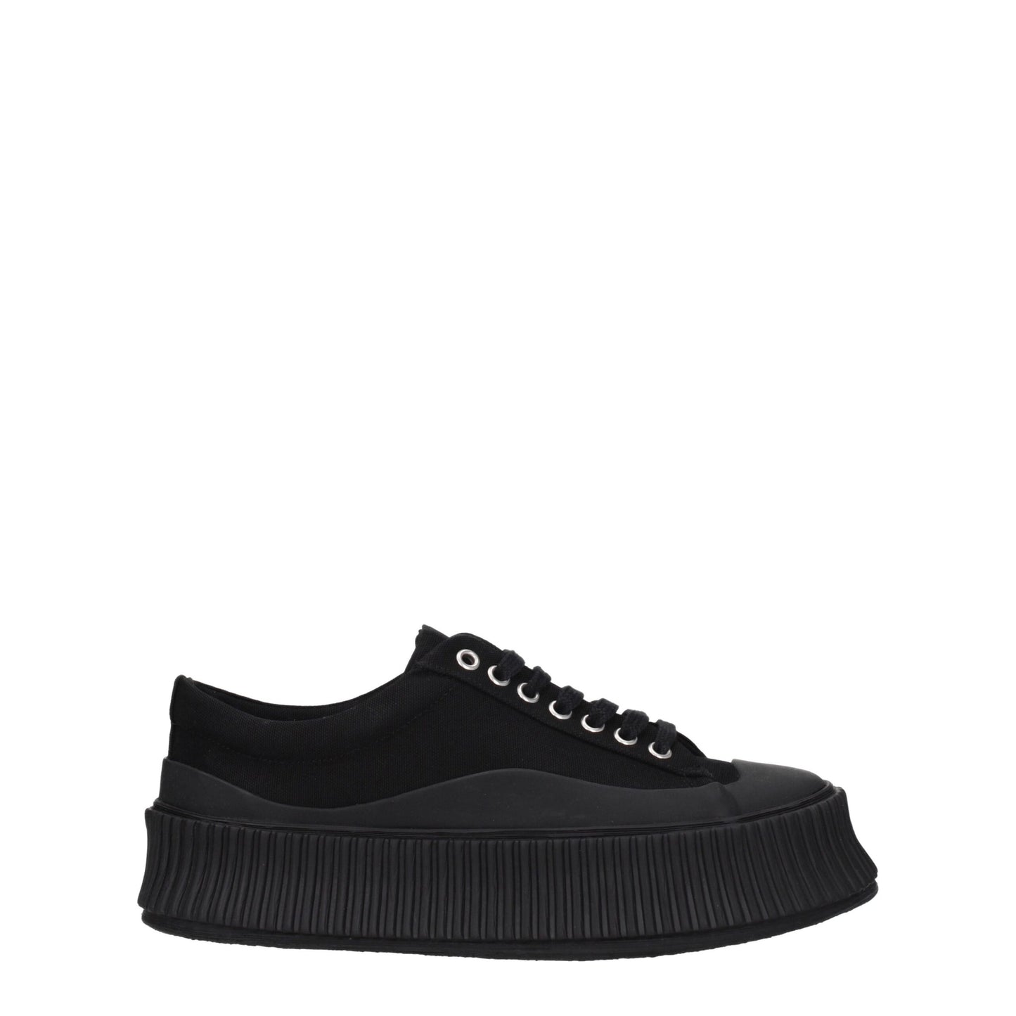 Jil Sander Black Fabric Chunky Sneakers