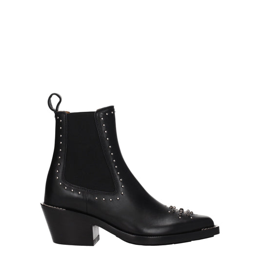 Chloé Black Leather Ankle Boots