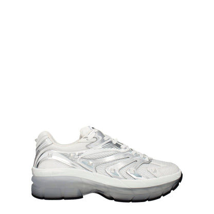 Valentino Garavani White Fabric Athletic Sneakers