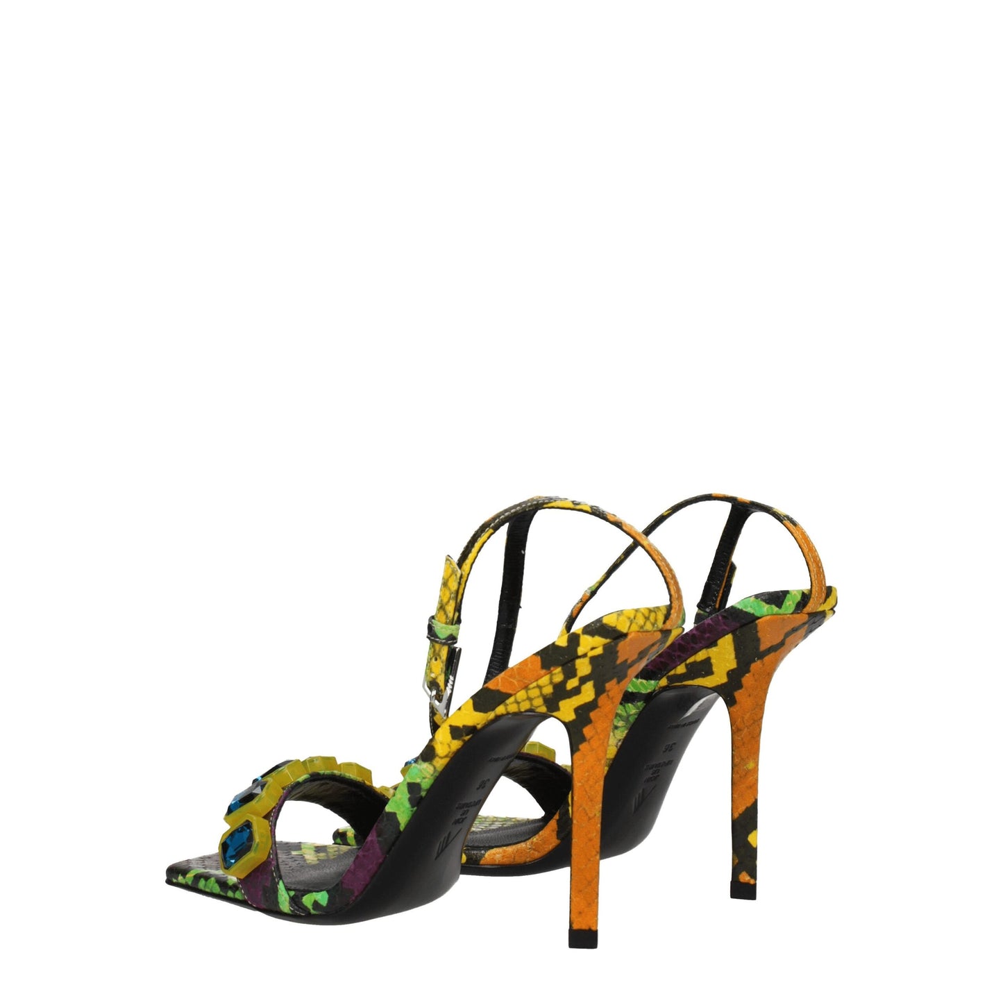 The Attico Multicolor Leather Stiletto Heel Sandals