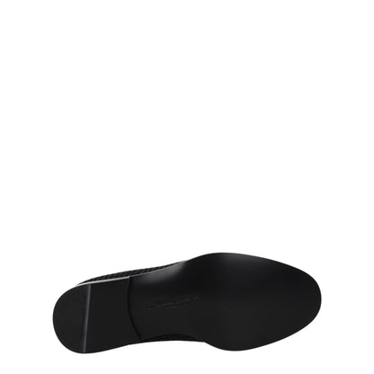 Dolce & Gabbana Black Velvet Slip-On Loafers