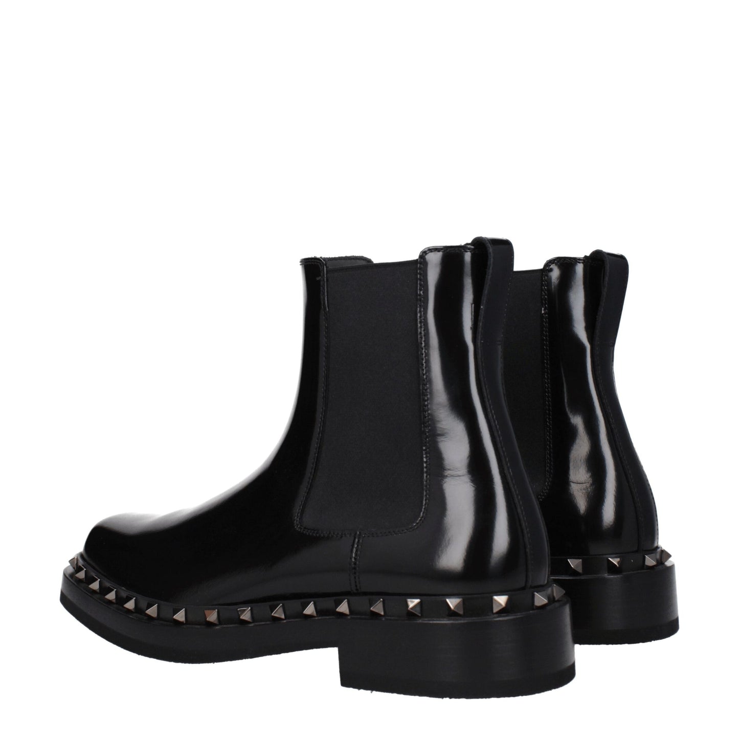 Valentino Garavani Black Leather Ankle Boots
