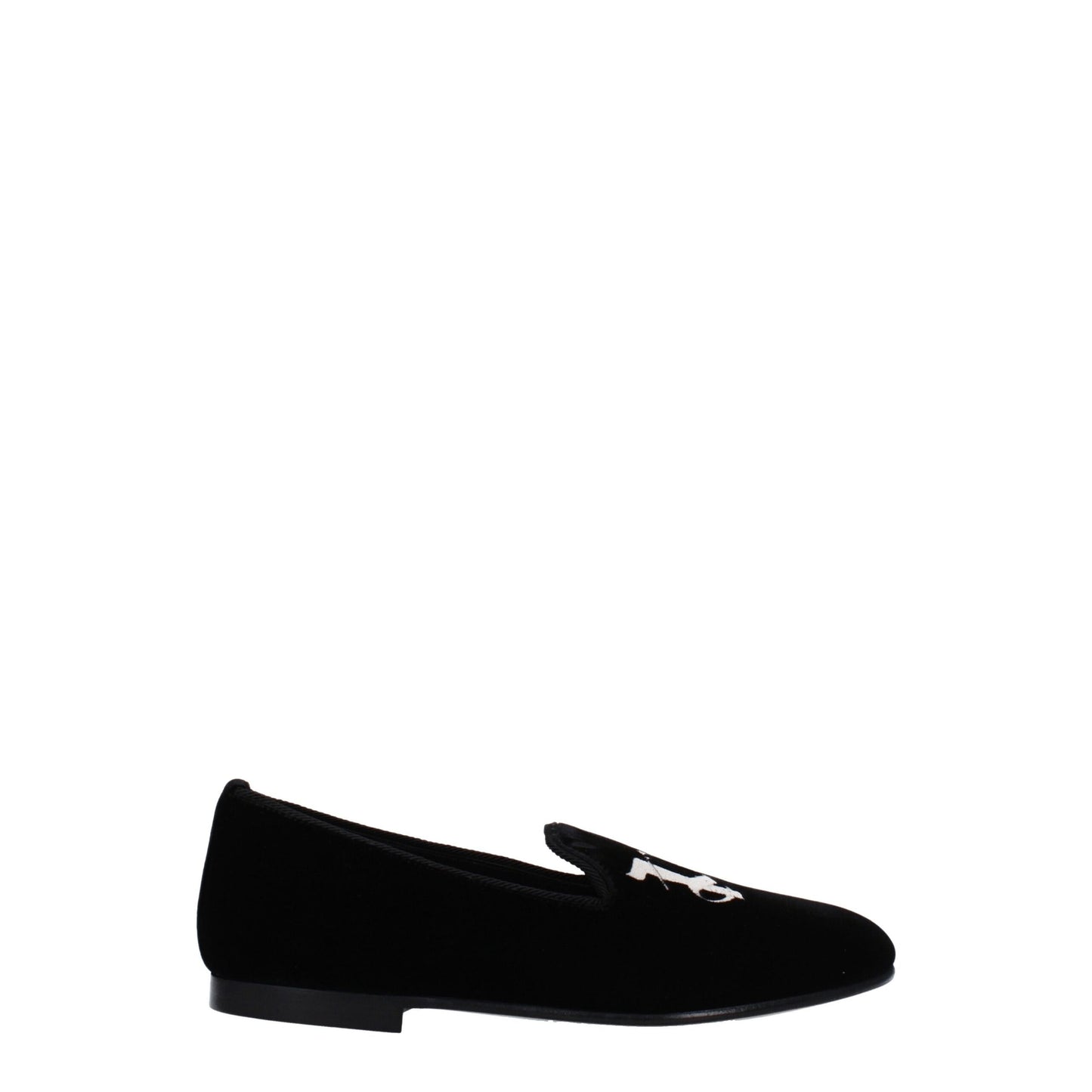 Palm Angels Black Velvet Slip-On Loafers