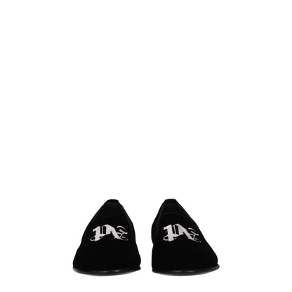 Palm Angels Black Velvet Slip-On Loafers