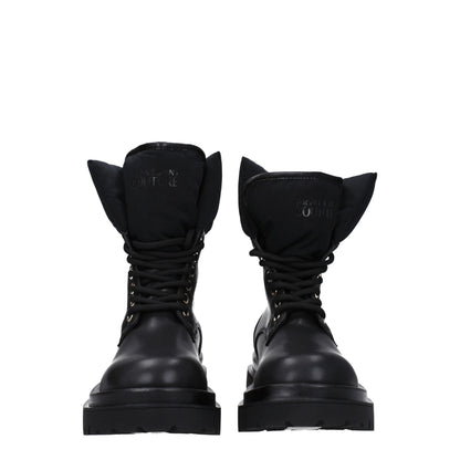 Versace Jeans Black Polyethylene Ankle Boots