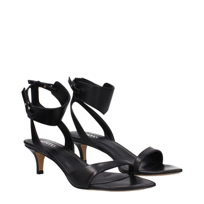 Isabel Marant Black Leather Sandals