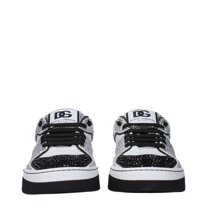 Dolce & Gabbana White Leather Low Top Sneakers