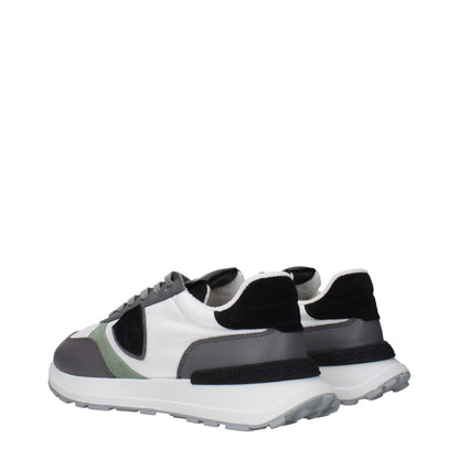 Philippe Model White Fabric Low Top Sneakers