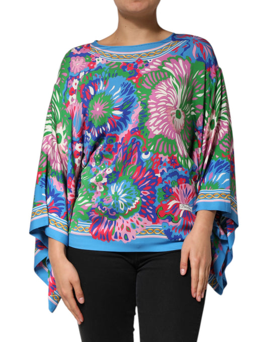 Dolce & Gabbana Multicolor Floral Printed Tunic Blouse Top