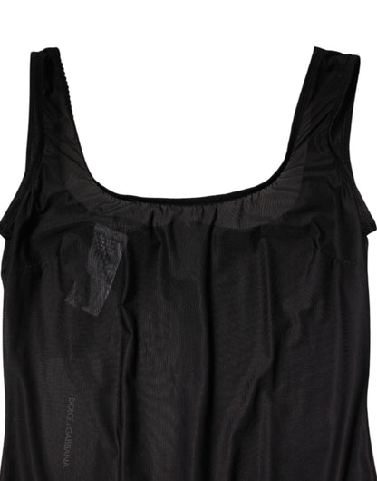 Dolce & Gabbana Black Nylon Sleeveless Round Neck Tank Top